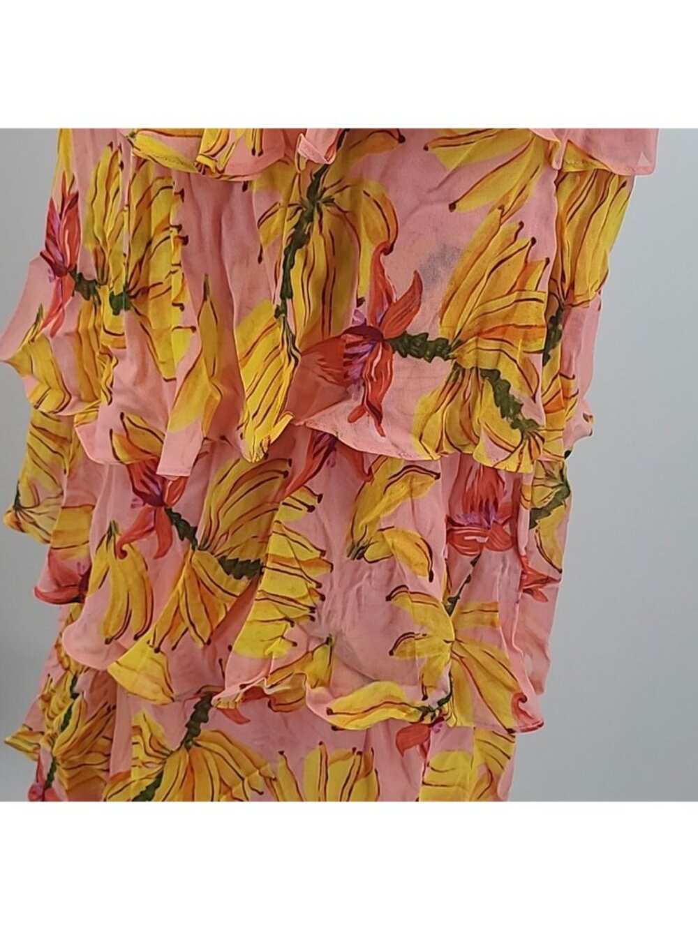 Farm Rio Banana Taste Tiered Midi Dress Size S - Picture 12 of 12